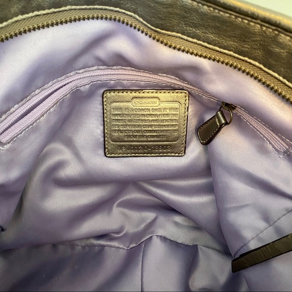 Coach Signature Print Hobo Bag - Tan and Bronze - Picture 10 of 13